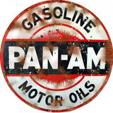 Vintage Pan Am Gasoline Sign 14 Round