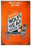 Vintage Wolfs Head Motor Oil Sign