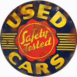 Vintage Used Cars Sign 14 Round