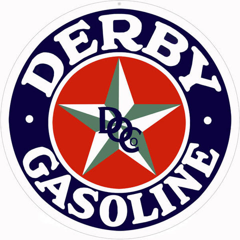 Derby Gasoline Sign 18 Round