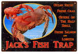 Vintage Fresh Seafood Metal Sign