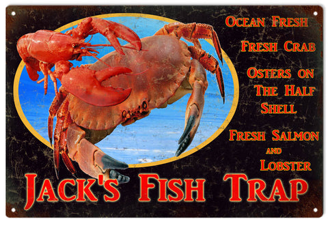 Vintage Fresh Seafood Metal Sign