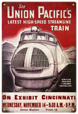 Vintage Union Pacific Train Metal Sign