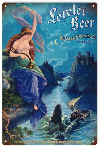 Vintage Lorelei Beer Sign