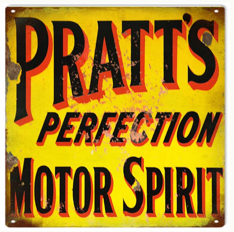 Vintage Pratts Motor Oil Sign 12x12