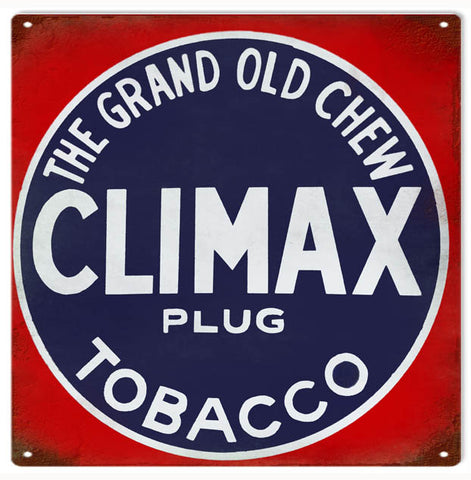 Vintage Climax Tobacco Sign 12x12