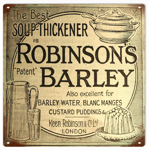 Vintage Robinsons Barley Metal Sign