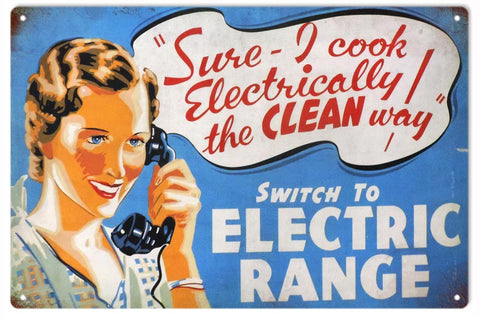 Vintage Electric Range Metal Sign
