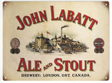 Vintage John Labatt Beer Sign 9x12