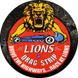 Vintage Lions Drag Strip Metal Sign