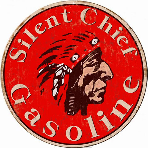 Vintage Chief Gasoline Sign 14 Round