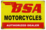 Vintage BSA Motorcycle Metal Sign