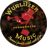Vintage Wurlitzer Music Metal Sign
