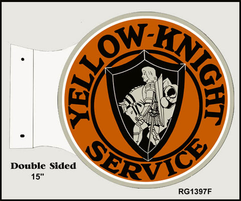 Yellow Knight Service Flange Sign 15x171/2