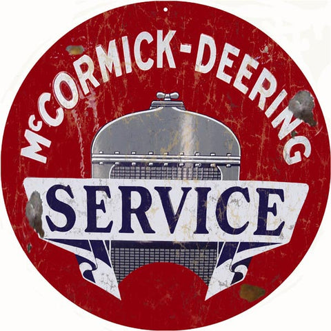 Vintage McCormick Deering Service Sign 18Round