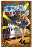 Vintage Railroad Sexy Pin Up Girl Metal Sign