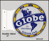 Vintage Globe Gasoline Flange Sign 15x171/2