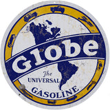 Vintage Globe Gasoline Sign 14Round