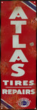 Vintage Atlas Tire Repair Sign 6x18