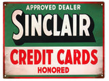 Vintage Sinclair Credit Card Sign 9x12