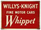 Vintage Willys Knight Motor Car Sign 9x12