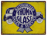 Vintage Thoma Glass Service Sign 9x12