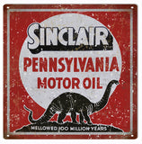 Vintage Sinclair Motor Oil Sign 12x12