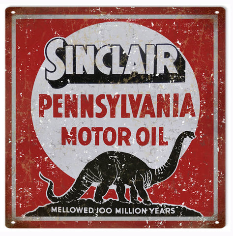 Vintage Sinclair Motor Oil Sign 12x12