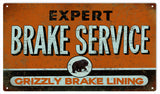 Vintage Grizzly Brake Service Sign 8x14