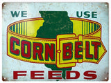 Vintage Corn Belt Feeds Sign 9x12