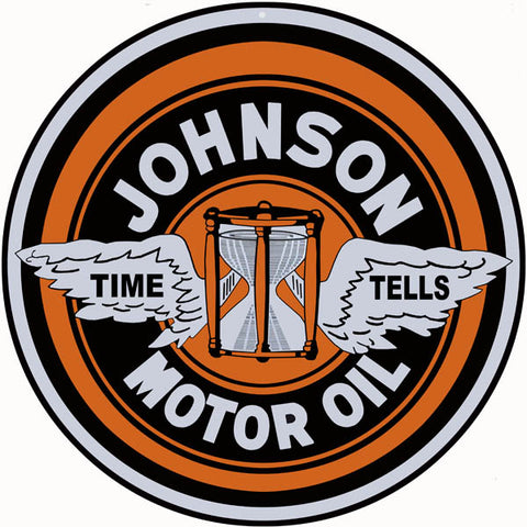 Johnson Motor Oil Sign 14 Round