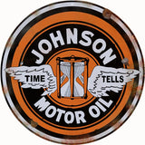 Vintage Johnson Motor Oil Sign 14 Round