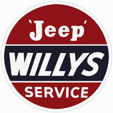 Willys Jeep Service Sign 14 Round