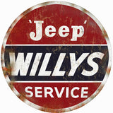 Vintage Willys Jeep Service Metal Sign