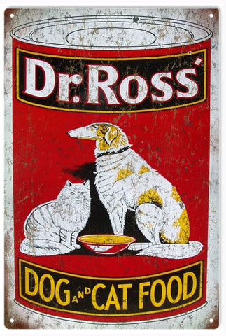 Vintage Dr Ross Dog And Cat Food Sign