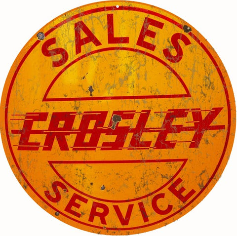 Vintage Crosley Sales Service Sign 14 Round