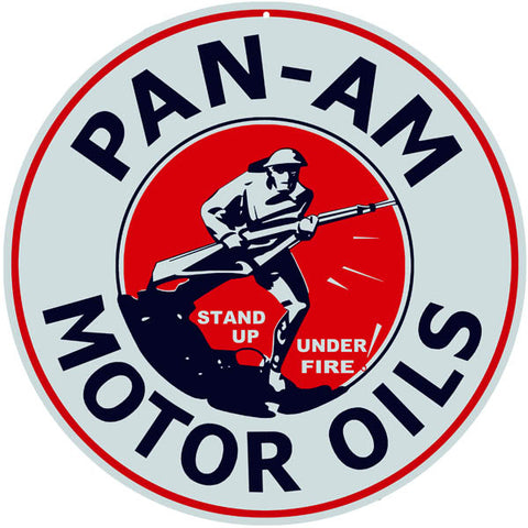 Pan Am Motor Oils Sign 14 Round
