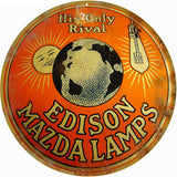 Vintage Edison Mazda Lamps Sign 14 Round