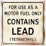 Vintage Lead Motor Fuel Sign 12x12