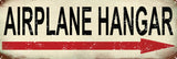 Vintage Airplane Hangar Sign 6x18