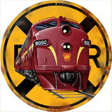 Vintage RPR Railroad Sign 14 Round