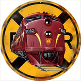 Vintage RPR Railroad Sign 14 Round