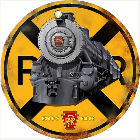 Vintage Iron Horse Railroad Crossing Sign 14 Round