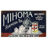Vintage Mihoma Tea Metal Sign