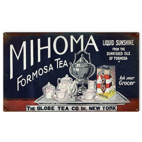 Vintage Mihoma Tea Metal Sign