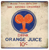 Vintage Orange Juice Sign 12x12