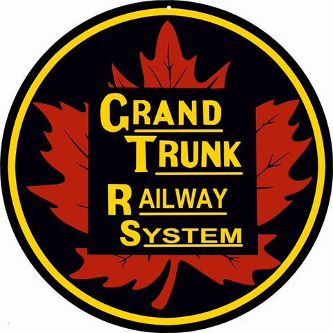 Grand Trunk Railroad Sign 14 Round