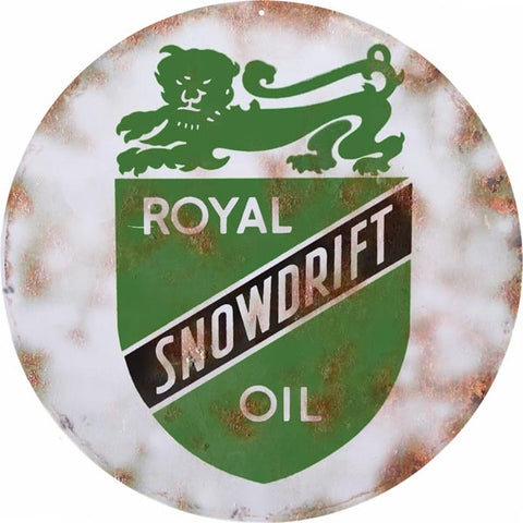 Vintage Snowdrift Motor Oil Sign 14 Round