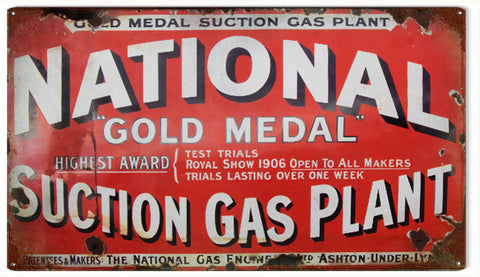 Vintage National Gas Plant Metal Sign