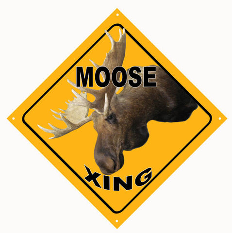 Moose Xing Metal Sign